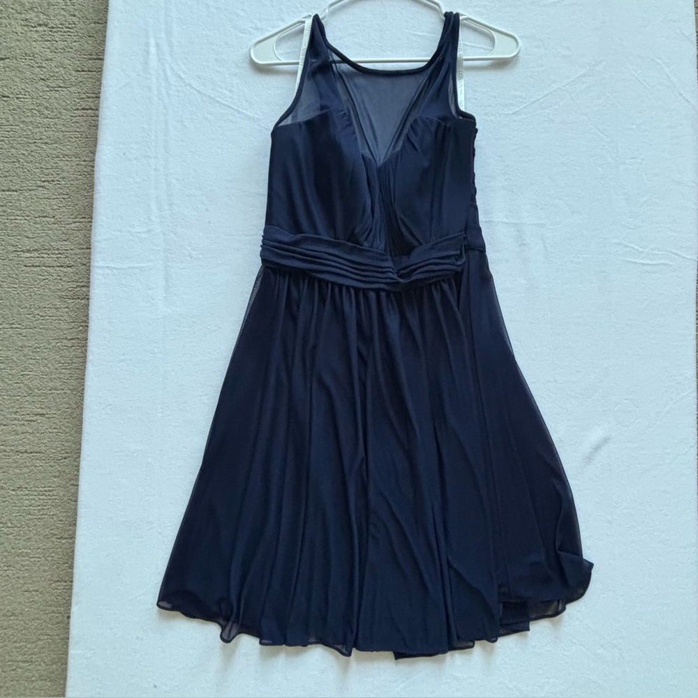 David’s Bridal Navy Blue Sleeveless Bridesmaid Dress Sz 14